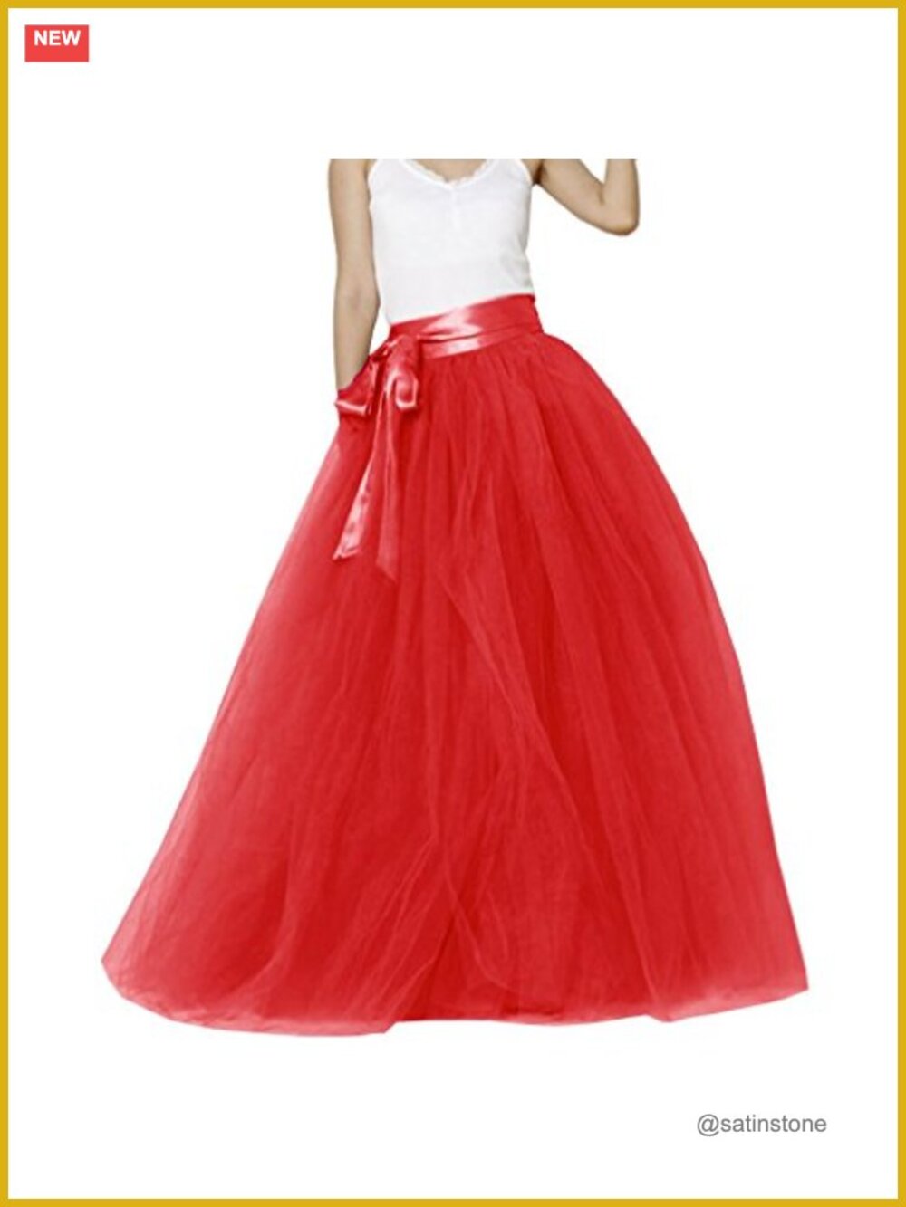 Women's Tulle Tutu Skirt 5 Layers Elastic Waist Party Evening Prom